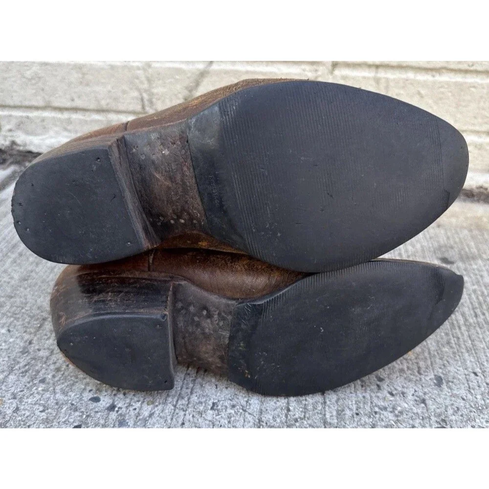 VTG Lucchese 1883 L000324 Patina Distressed Cowboy Ranch Work Bunk Boot 7.5 2E